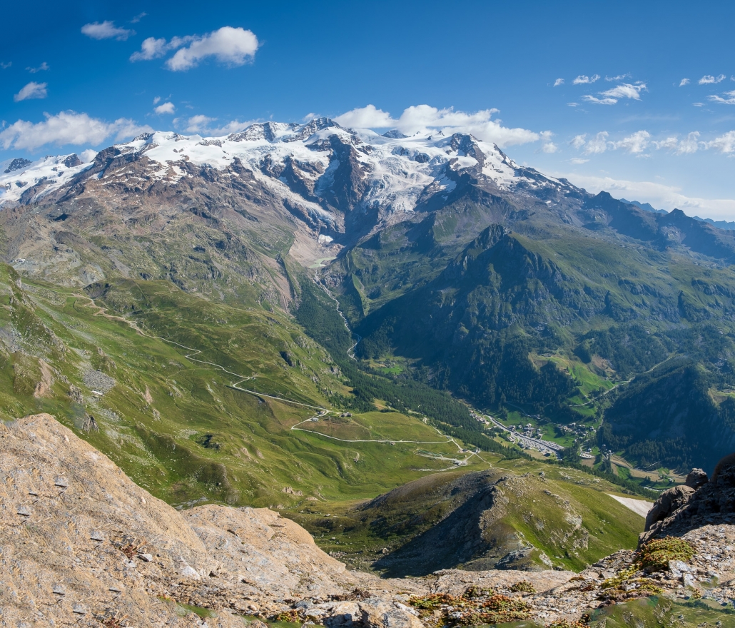 La vista sul Monte Rosa dal Piccolo Rothorn