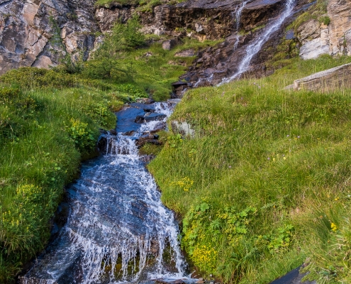 One of several streams that line the trail