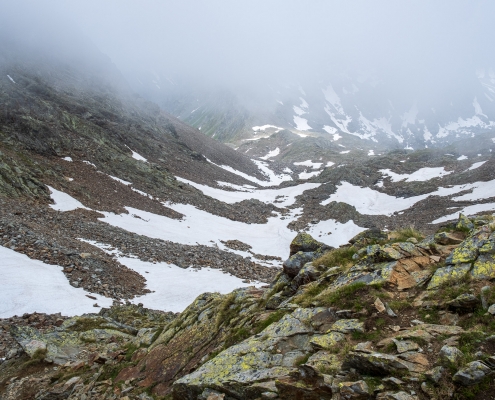 Dalla bocchetta, guardando la strada fatta dal passo di Valdobbiola