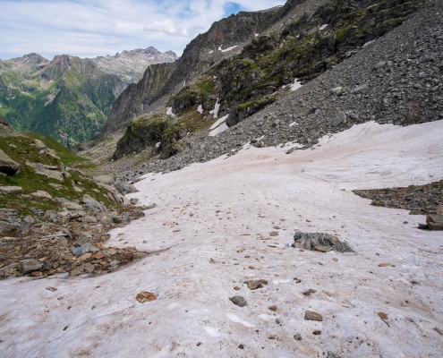 The snowfield seen from above