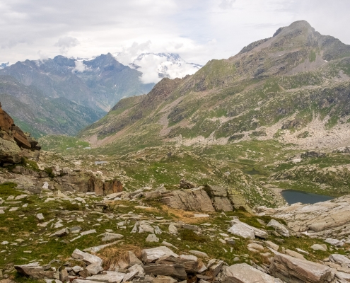 From the Maccagno Pass looking towards the Rosa and the Vogna Valley.