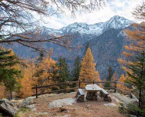 Il tavolo panoramico che si incontra salendo