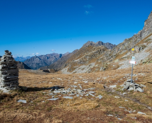 At the Loo Pass, looking down into the valley.