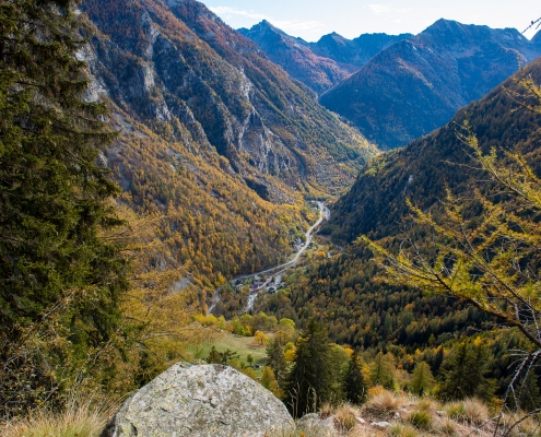 Lo sguardo verso la bassa valle nell'ottobre 2020