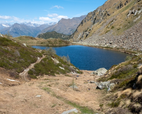 The upper lake of Frudière, coming from the Col.