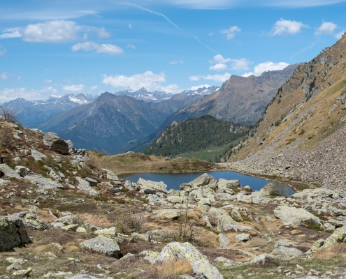 Upper Frudière Lake as seen from Frudière Pass