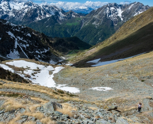 Superato il canalino, guardando verso valle