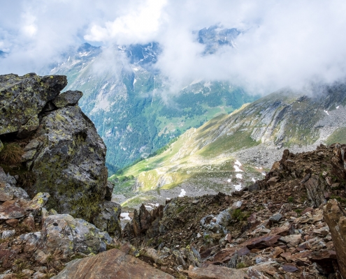 In discesa verso il passo dell'Alpetto