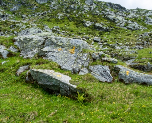 Il bivio tra 9 e 9A a Schenébiel, 2318m