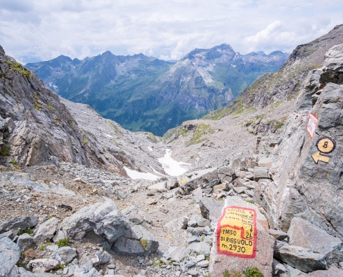 Il passo di Rissuolo, guardando verso il vallone di Ciampono