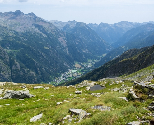 From the hill the view towards Gressoney-Saint-Jean