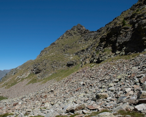 The final scree at the end of the steep section