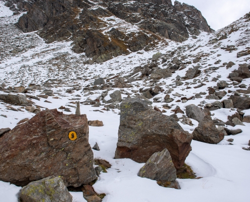 L'inizio del canalino finale, 2610m