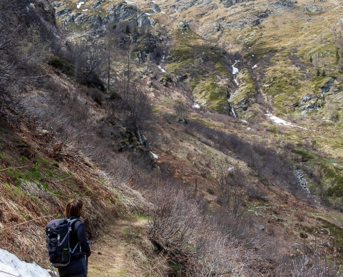 Prima di attraversare il torrente Valfredda