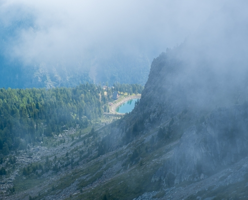 Il Rifugio Mollino dal Mont Rena