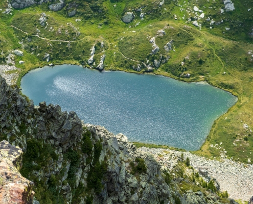 Il lago di Frudière superiore dal Mont Taf