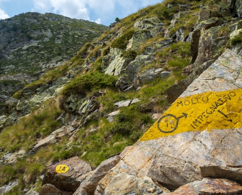 The ominous warning at the junction with trail 1B