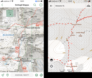 Avenza Maps (sx) e Phonemaps (dx)