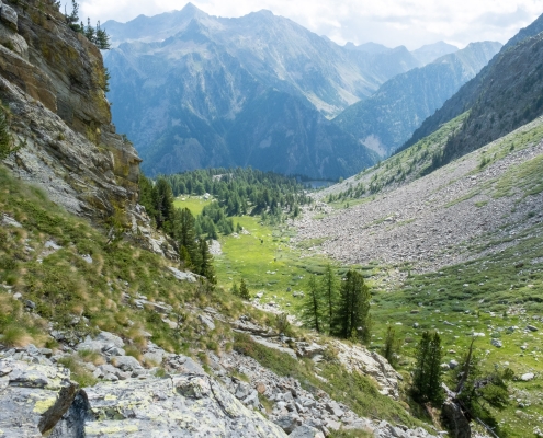 Looking toward Pra Bianco from the stony ground