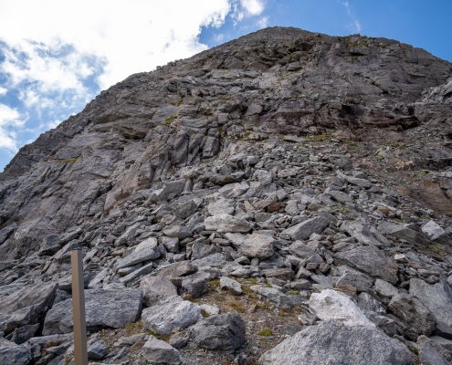 From the pass, the ascent to Punta di Rissuolo