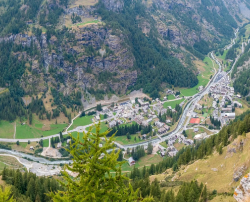 La vista su Gressoney-La-Trinité