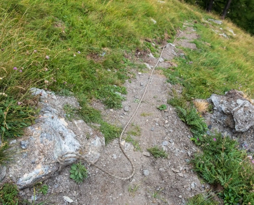 The first rope facilitating the passage