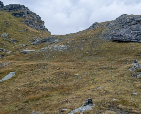 The slope levels off once you pass the rocky step The slope levels off once you pass the rocky step