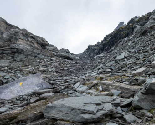 The rocky section on the final stretch of the Zube valley