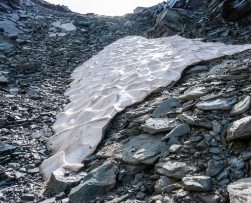 Snowfield in the Zube valley Snowfield in the Zube valley
