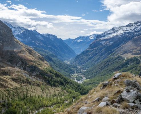 Dall'alto della morena, guardando verso valle